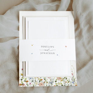 Bandeau De Faire-part Jardin de fleurs printanières Mariage floral minim