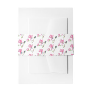 Bandeau De Faire-part Jardin de magnolias roses élégant et gracieux