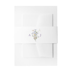 Bandeau De Faire-part Jardin de mariage de prairie de fleurs sauvages de