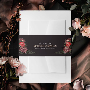 Bandeau De Faire-part Jardin enchanté d'or rose Mariage floral