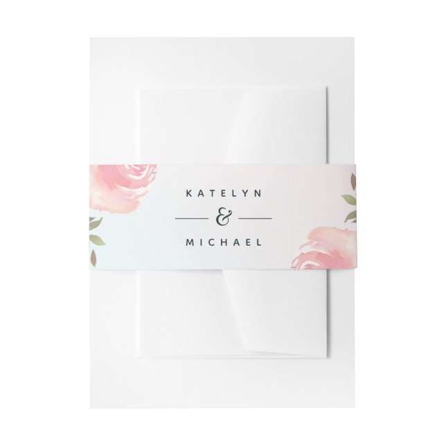 Bandeau De Faire-part Jardin Floral Pierre Mariage Monogramme (Devant example)