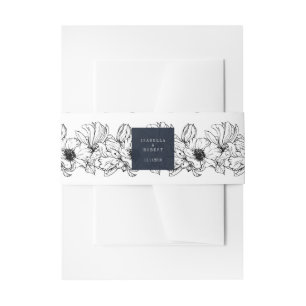 Bandeau De Faire-part Jardin moderne Bleu mariage floral