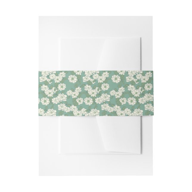 Bandeau De Faire-part Jardin Vert Sauge Mariage en Chinoiserie (Devant example)