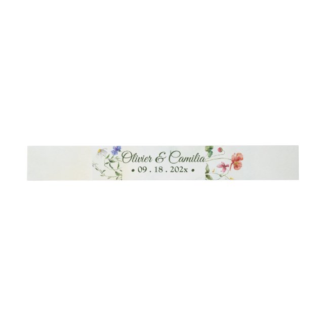 Bandeau De Faire-part Jardin Whimsical Fleur sauvage Mariage d'été (Plat)