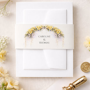 Bandeau De Faire-part Jaune Canari Freesia Florale Romantique Mariage
