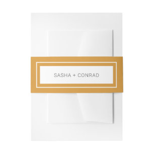 Bandeau De Faire-part Jaune Souci Bordure Gras Mariage Moderne