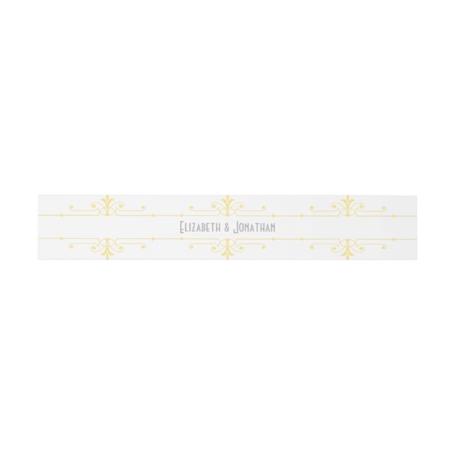 Bandeau De Faire-part Jaune v2 Fancy Ornamy Bands (Plat)