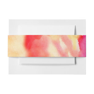 Bandeau De Faire-part JE SUIS RED WATERCOLOR Bat mitzvah Belly Wrap Band