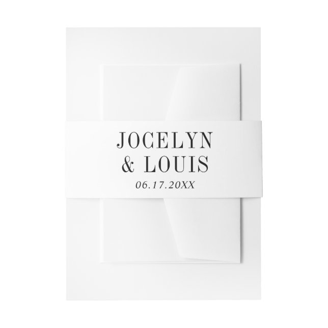 Bandeau De Faire-part Jocelyn Mariage moderne noir et blanc (Devant example)