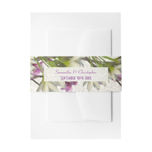 Bandeau De Faire-part Joli blanc mauve fleuri mariage