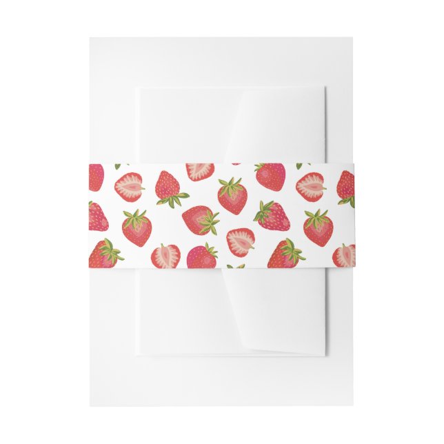 Bandeau De Faire-part Joli motif de fraise (Devant example)