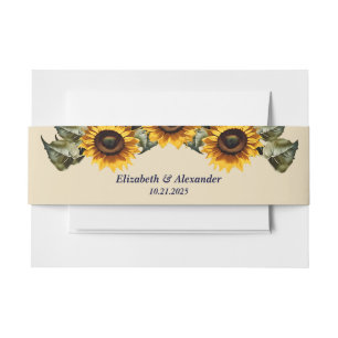 Bandeau De Faire-part Joli tournesol jaune élégant mariage