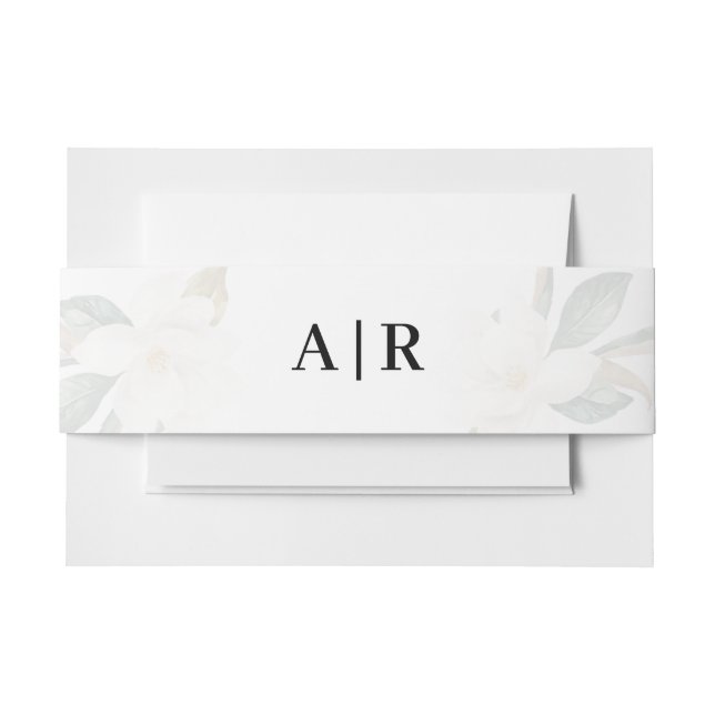 Bandeau De Faire-part Jolie bande de ventre floral Magnolia (Devant Example)