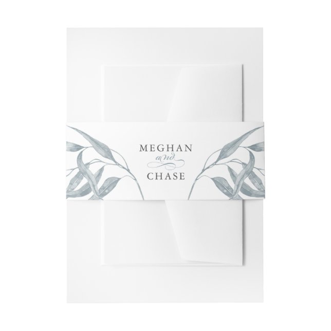 Bandeau De Faire-part Jolie feuille bleue (Devant example)