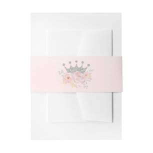 Bandeau De Faire-part Jolie Princess Blush rose Argent Bébé Fille Anni