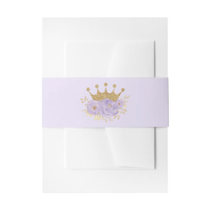 Bandeau De Faire-part Jolie princesse Lavender Gold Baby Girl Anniversai