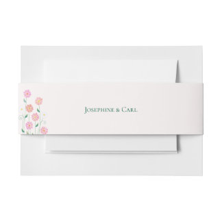 Bandeau De Faire-part Jolies Marguerites de Campagne en Rose pour un Mar