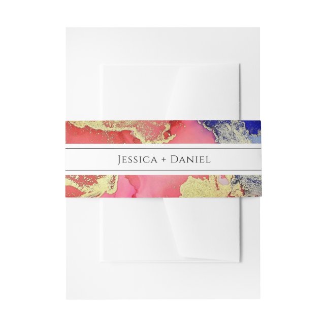 Bandeau De Faire-part Joyau rouge violet Mariage de ton (Devant example)