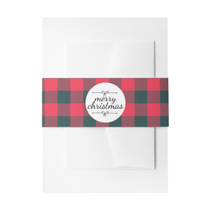 Bandeau De Faire-part Joyeux Noël Red Buffalo Black Plaid Motif