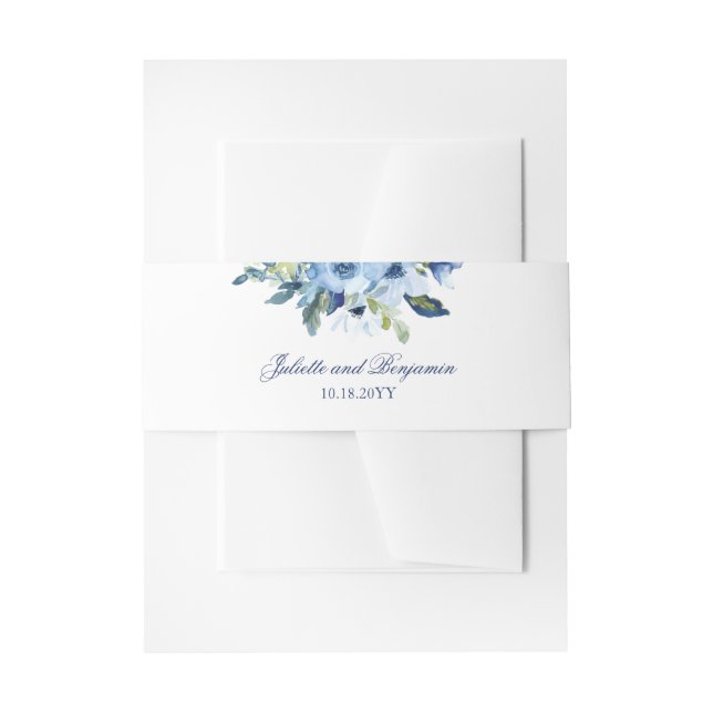 Bandeau De Faire-part Juliette Dusty Blue Floral Classic Mariage (Devant example)