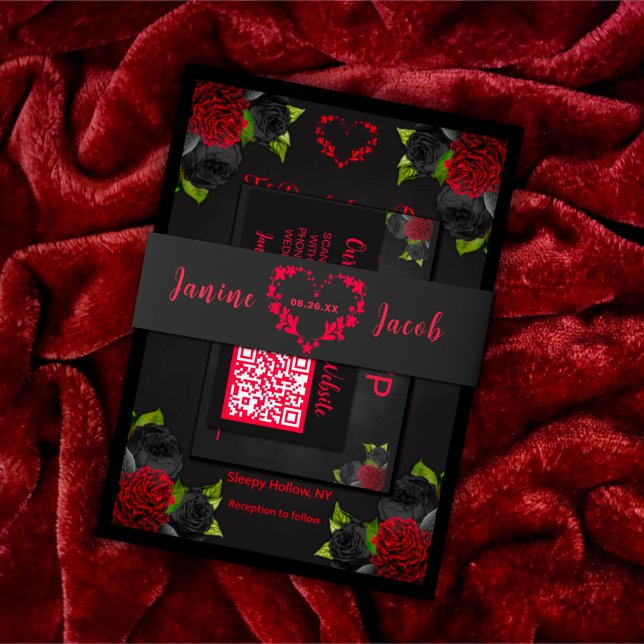 Bandeau De Faire-part Jusqu'à la mort Faisons-nous partie Mariage gothiq (Créateur téléchargé)