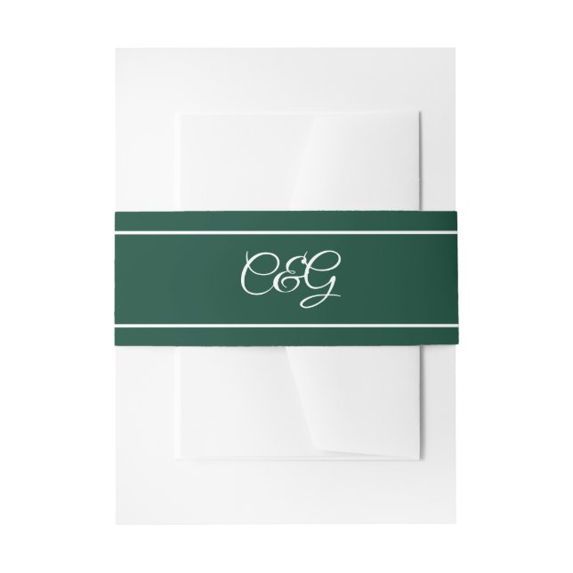 Bandeau De Faire-part Kelly Green Monogrammed Mariage (Devant example)