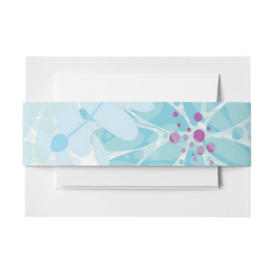 Bandeau De Faire-part KINDA BLUE FLEURS Bat mitzvah Enveloppement d'invi