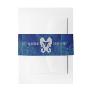 Bandeau De Faire-part Kissing Seahorses Invitation Bande de ventre dans 