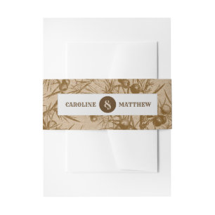 Bandeau De Faire-part Kraft Papier Rustique Mariage botanique