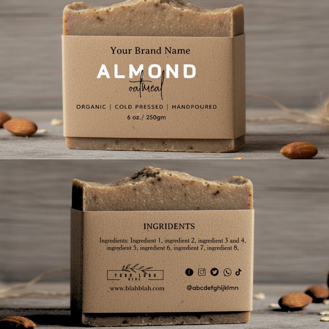 Bandeau De Faire-part kraft Simple Elegant Homemade Soap Belly band  (Créateur téléchargé)