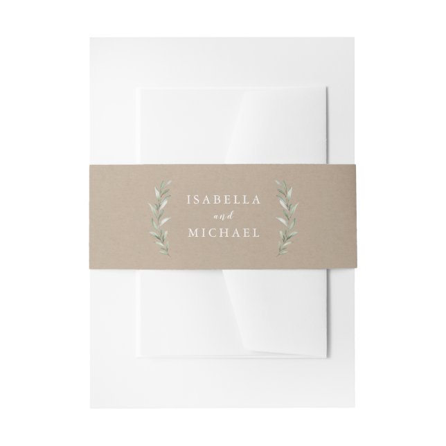 Bandeau De Faire-part Kraft Simple mariage de verdure rustique (Devant example)
