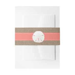 Bandeau De Faire-part La collection de mariage Coral Sand Dollar Beach