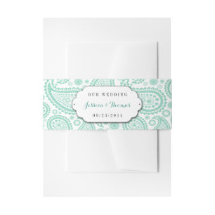 Bandeau De Faire-part La collection de mariage moderne de Paisley - Vert