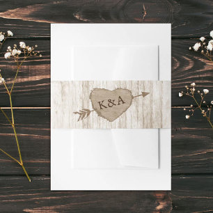 Bandeau De Faire-part La collection de mariage The Carved Heart Tree