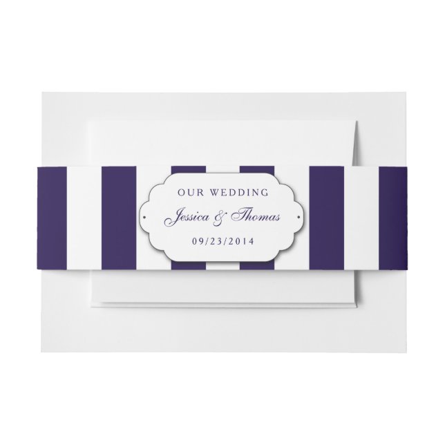 Bandeau De Faire-part La collection de Mariages à rayures de la marine m (Devant Example)
