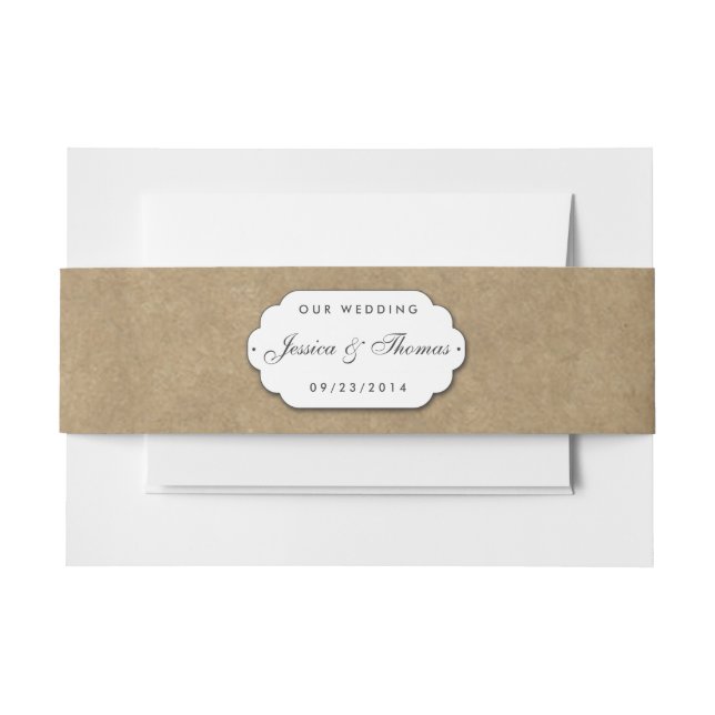 Bandeau De Faire-part La collection de Mariages Kraft & Lace (Devant Example)
