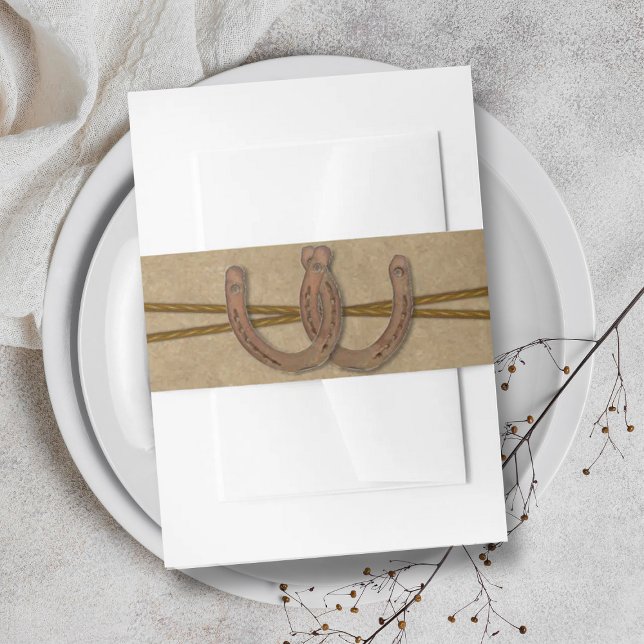 Bandeau De Faire-part La collection de Mariages Kraft, Lace & Horseshoe (Créateur téléchargé)