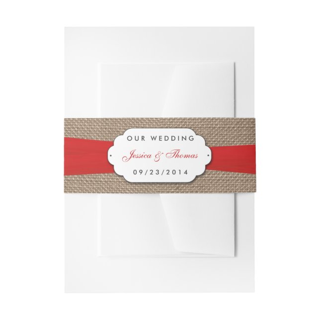 Bandeau De Faire-part La collection de Mariages Rustic Red Bow (Devant example)