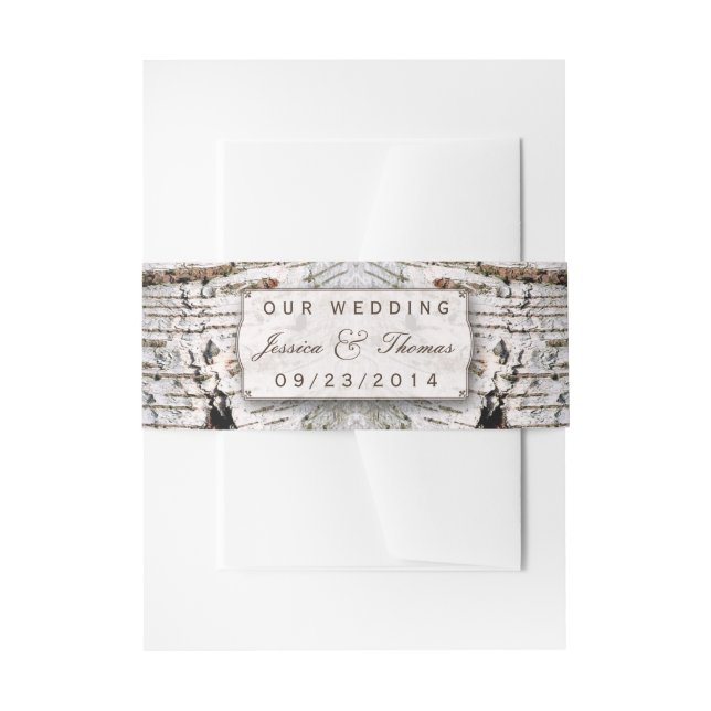 Bandeau De Faire-part La collection de Mariages Rustic Silver Birch Tree (Devant example)