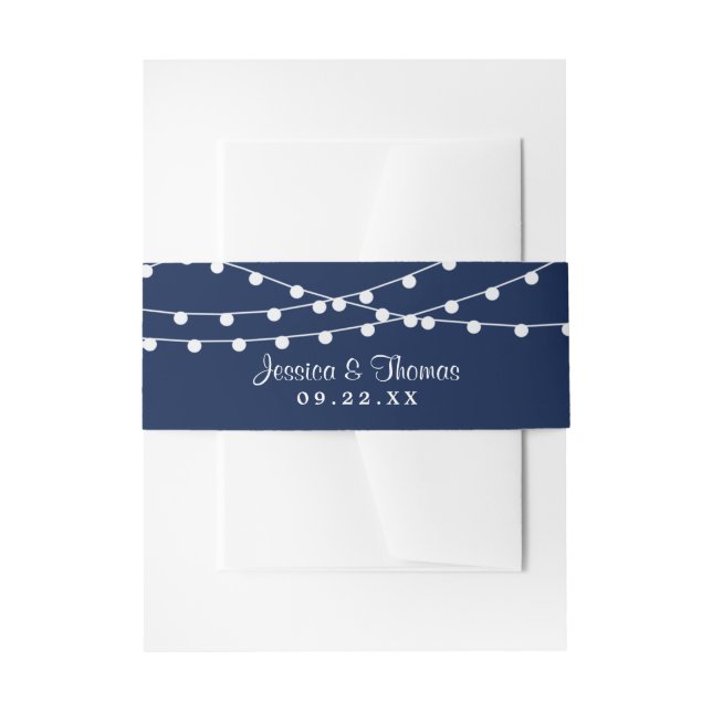 Bandeau De Faire-part La Collection Mariage Bleu Marine Lights (Devant example)