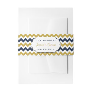 Bandeau De Faire-part La collection Mariage moderne Chevron - Marine & G