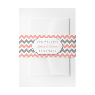 Bandeau De Faire-part La collection moderne de Mariages Chevron - rose e