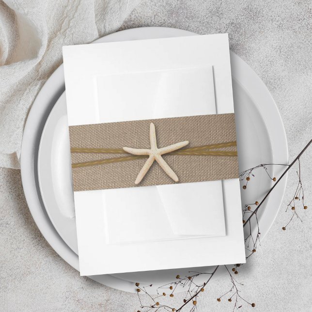 Bandeau De Faire-part La collection rustique de mariage Starfish Beach (Créateur téléchargé)