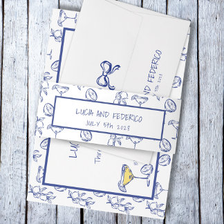 Bandeau De Faire-part La Dolce Vita citrons méditerranéens