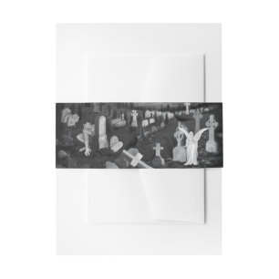 Bandeau De Faire-part La nuit sur le cimetière - Angel avec Diable