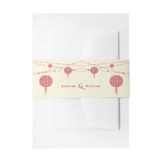 Bandeau De Faire-part Lanternes Rouges Double Joie 囍 Mariage Chinois