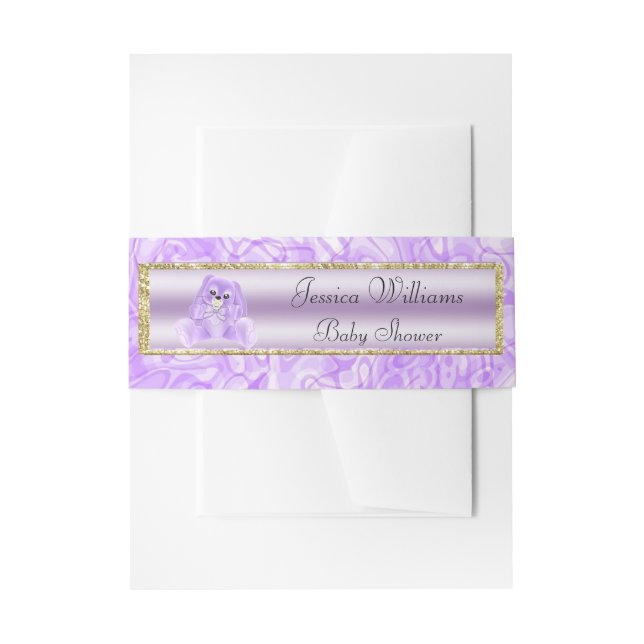Bandeau De Faire-part Lapin Lilas Mignon (Devant example)