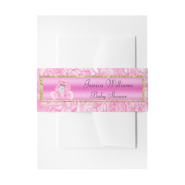 Bandeau De Faire-part Lapin Rose Mignon (Devant example)