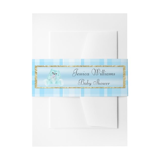 Bandeau De Faire-part Lapin sarcelle mignon (Devant example)