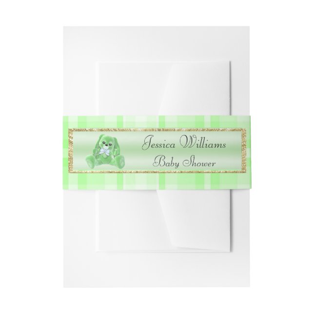 Bandeau De Faire-part Lapin vert mignon (Devant example)